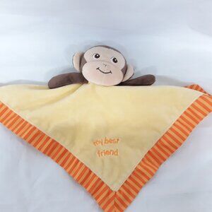 Baby Lovey Monkey Plush Comfort Security Blanket My Best Friend Yellow